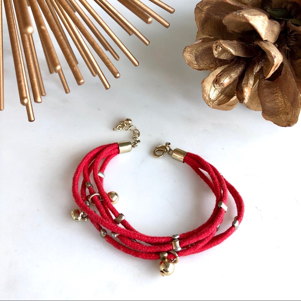 Vintage red/gold rope bracelet